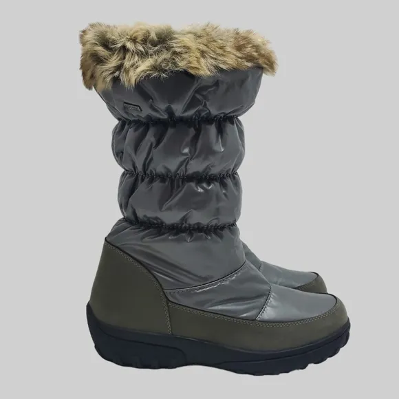 Flexus Spring Step Women's Vanish Quilted Winter Snow Boots Size 9 Silver