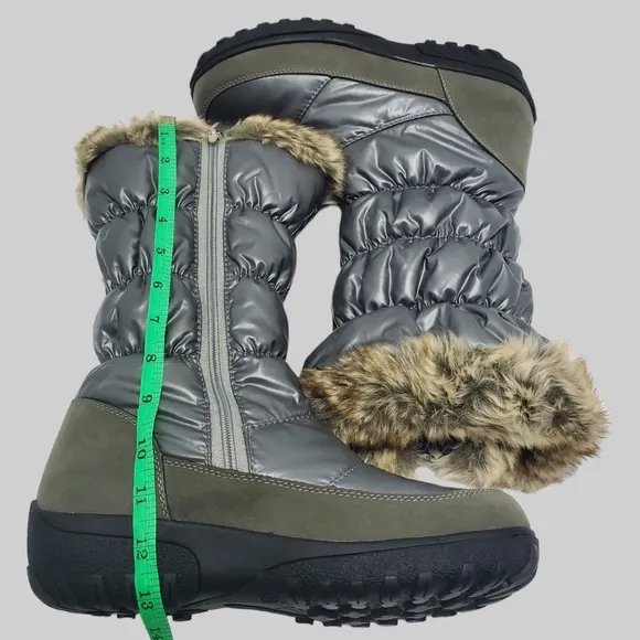 Flexus Spring Step Women's Vanish Quilted Winter Snow Boots Size 9 Silver