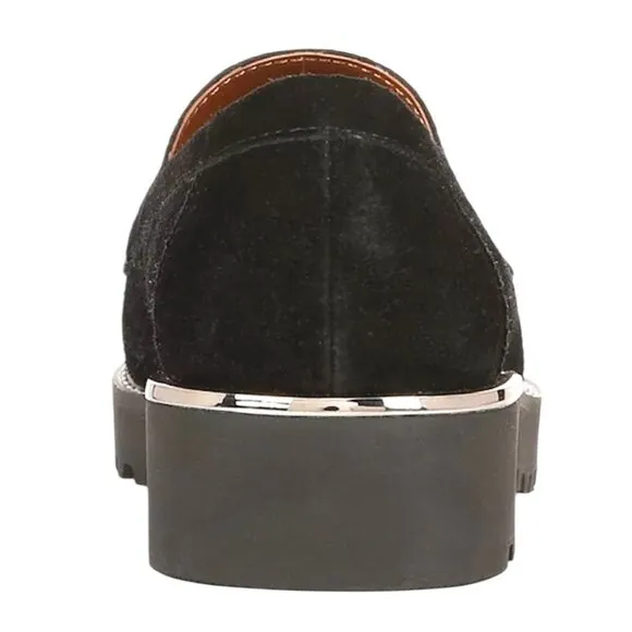 FRANCO SARTO CAROLYNN Chunky Platform Lug Sole Tassel Loafers Black Size 10