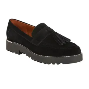 FRANCO SARTO CAROLYNN Chunky Platform Lug Sole Tassel Loafers Black Size 10
