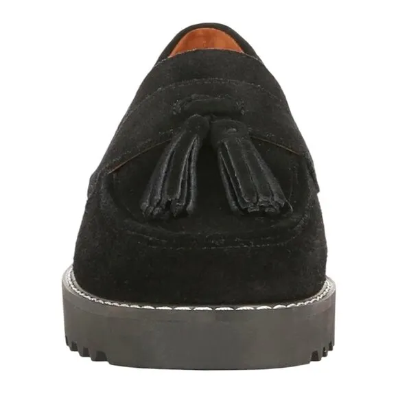 FRANCO SARTO CAROLYNN Chunky Platform Lug Sole Tassel Loafers Black Size 10