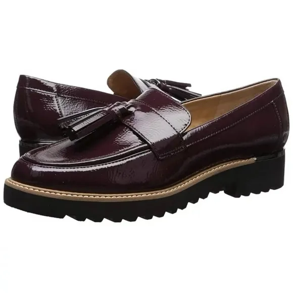 Franco Sarto ‘Carolynn2’‎ Patent Burgundy Platform Loafer