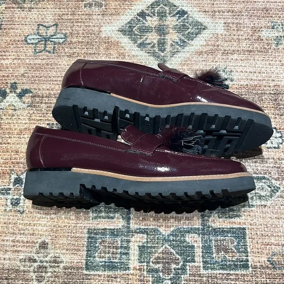 Franco Sarto ‘Carolynn2’‎ Patent Burgundy Platform Loafer