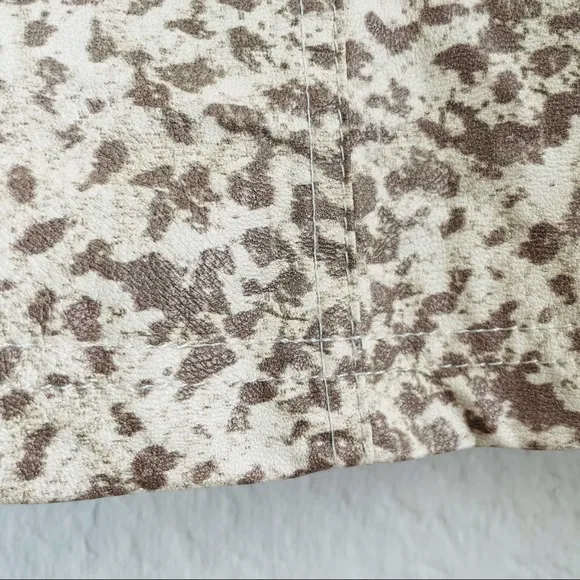 Free People Animal Print Faux Leather Mini Skirt