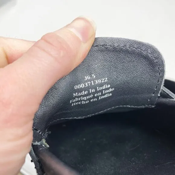 Free People Black Leather Chunky Sole Penny Loafers Women's EU Size 36.5/US 6.5