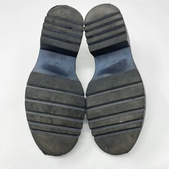 Free People Black Leather Chunky Sole Penny Loafers Women's EU Size 36.5/US 6.5