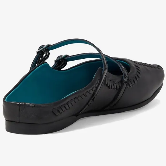 FREE PEOPLE Diana Double Strap Flats-Black-Size 38