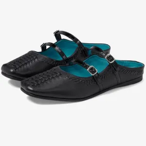 FREE PEOPLE Diana Double Strap Flats-Black-Size 38