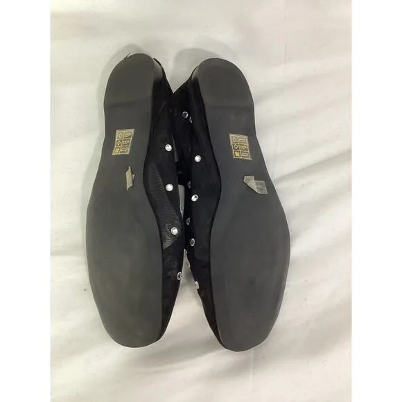 Free People 'Shine For You' Black Ballet Flats Size US 10