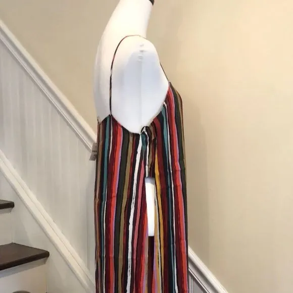 FREE PEOPLE Spaghetti Strap Rainbow Longline Tank W. Open Sides Sz Small NWT