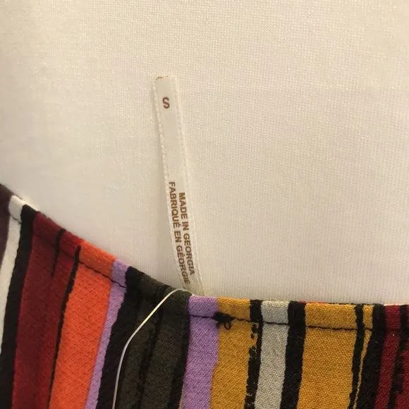 FREE PEOPLE Spaghetti Strap Rainbow Longline Tank W. Open Sides Sz Small NWT