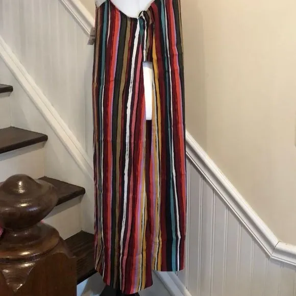 FREE PEOPLE Spaghetti Strap Rainbow Longline Tank W. Open Sides Sz Small NWT