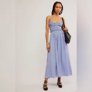 Free People Sweet Nothings Midi Dress, Blue Heron, Size X-Small, $168