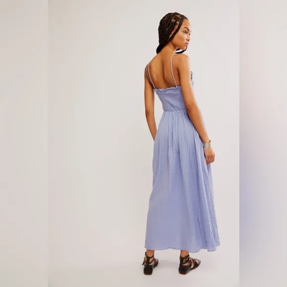 Free People Sweet Nothings Midi Dress, Blue Heron, Size X-Small, $168