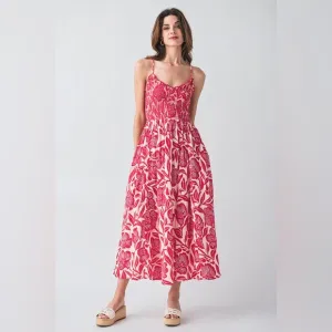Free People Sweet Nothings Midi Dress in Gardenia Combo
