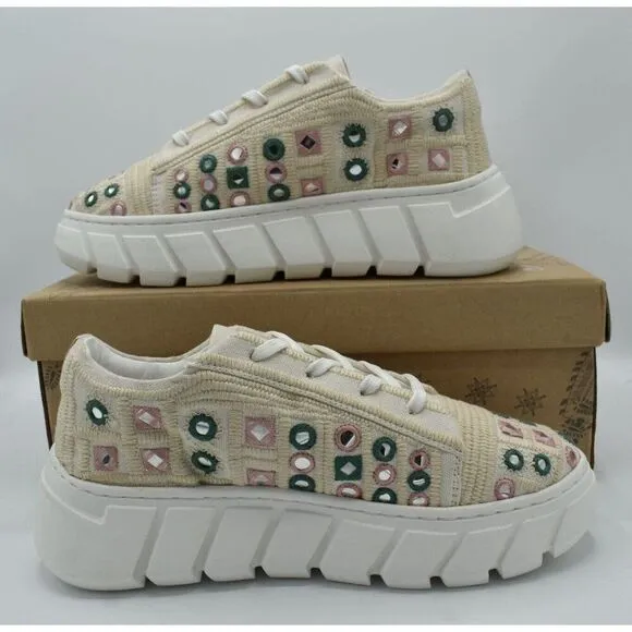 Free People Women Size EU 37 Catch Me If You Can Crochet Mirror Fashion Sneakers