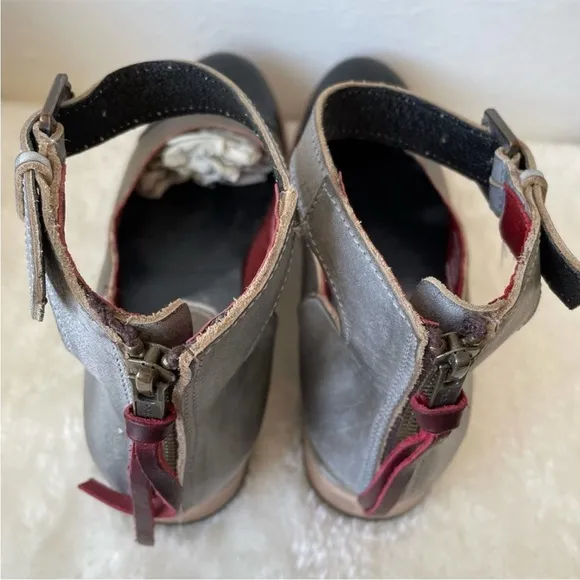 Freebird Marilyn Ankle Strap Flats shoes Women’s Size 8 Stone Multi $225
