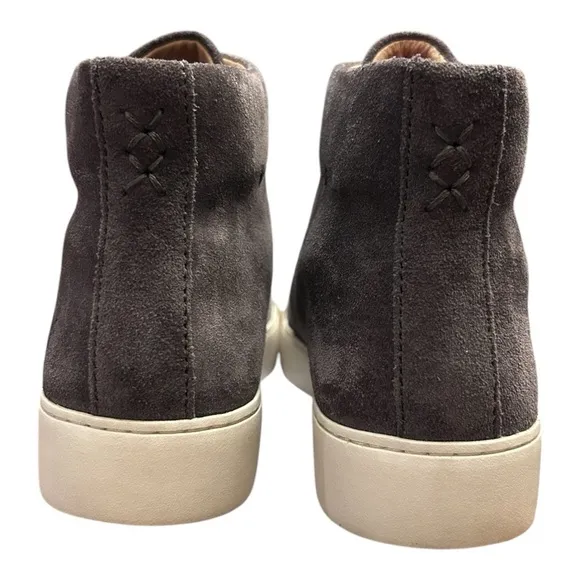 FRYE Lena Zip Suede High Fashion Sneaker Leather High Tops Comfort Silver Zipper