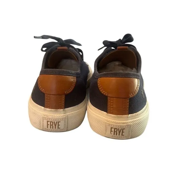 Frye Men's Canvas Sneakers Navy Blue Lace Up Size 9 Casual Shoes Spring Summer