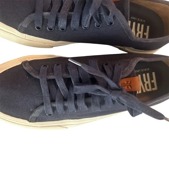 Frye Men's Canvas Sneakers Navy Blue Lace Up Size 9 Casual Shoes Spring Summer
