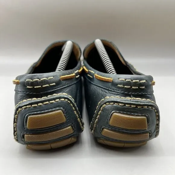 Frye West Driver Moccasins Men’s Size 10.5 Blue Leather Slip On Comfort Loafers