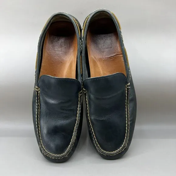 Frye West Driver Moccasins Men’s Size 10.5 Blue Leather Slip On Comfort Loafers