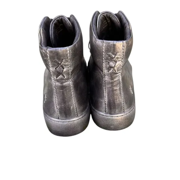 Frye Womens Lena Zip Hightop Fashion Sneakers In Black Metallic Size 9.5 — NWT