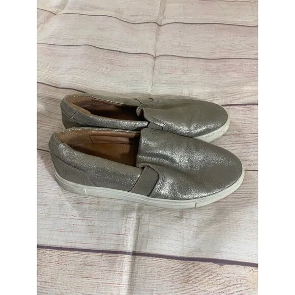 Frye Wwomen's Ivy Slip On Pewter Casual Loafer Fashion Sneakers - 8.5M
