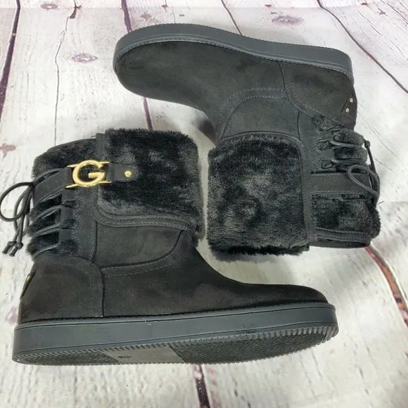 GBG Los Angeles Womens Size 6.5 Black Adlea Cold Weather Winter Boots