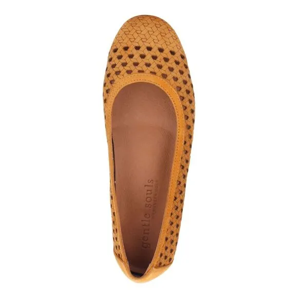 GENTLE SOULS KENNETH COLE Womens Orange Eugene Travel Ballet Flats 9