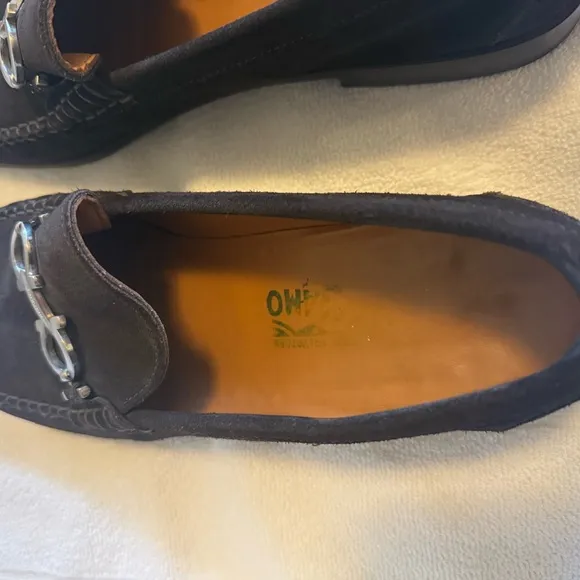Gently Worn Salvatore Ferragamo Brown Suede Loafers Slip-Ons