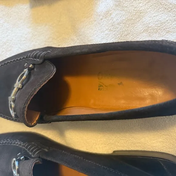 Gently Worn Salvatore Ferragamo Brown Suede Loafers Slip-Ons