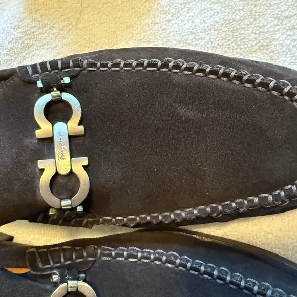 Gently Worn Salvatore Ferragamo Brown Suede Loafers Slip-Ons