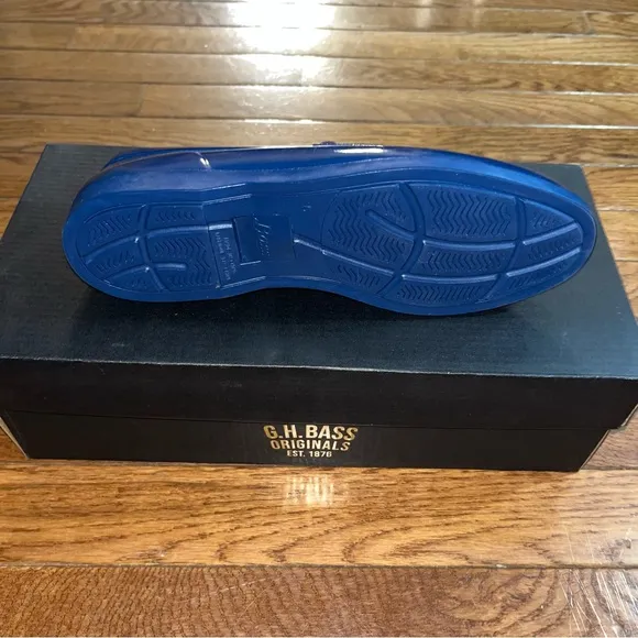 G.H. Bass Original’s Whitney Rubber Waterproof Loafers Navy Women’s Size 6 Rain