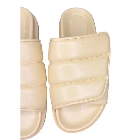 GIABORGHINI STITCHED PUFFY SLIDES Made in Italy NWOB Size 36