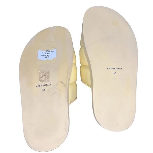 GIABORGHINI STITCHED PUFFY SLIDES Made in Italy NWOB Size 36