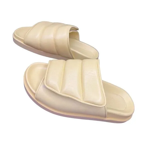 GIABORGHINI STITCHED PUFFY SLIDES Made in Italy NWOB Size 36