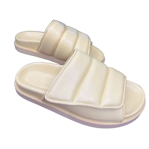 GIABORGHINI STITCHED PUFFY SLIDES Made in Italy NWOB Size 36