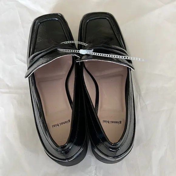 Gianni BiniAvivaTwo Patent Lug Sole Platform Loafers.