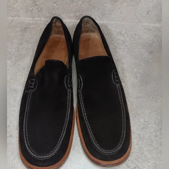 Giorgio Armani Slip-On Dress Shoes Dark Brown Suede Leather Men's Size 42 / US 9