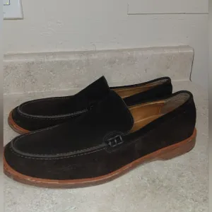 Giorgio Armani Slip-On Dress Shoes Dark Brown Suede Leather Men's Size 42 / US 9