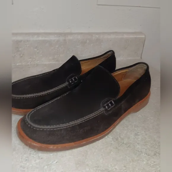 Giorgio Armani Slip-On Dress Shoes Dark Brown Suede Leather Men's Size 42 / US 9