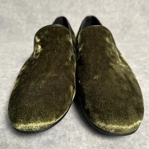 Giorgio Brutini Men's Size 9 Green Velvet Slip On Loafers comfort funky velvet