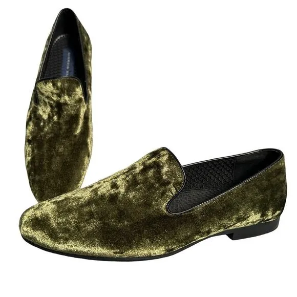 Giorgio Brutini Men's Size 9 Green Velvet Slip On Loafers comfort funky velvet