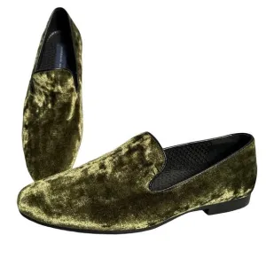 Giorgio Brutini Men's Size 9 Green Velvet Slip On Loafers comfort funky velvet