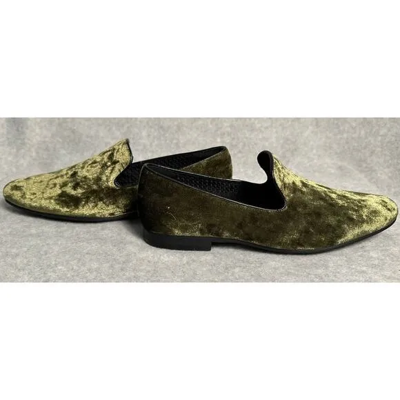 Giorgio Brutini Men's Size 9 Green Velvet Slip On Loafers comfort funky velvet