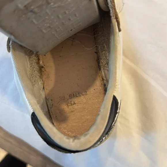 Golden Goose White and Black Low-Top Sneakers
