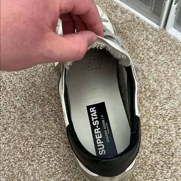 Golden Goose White and Black Star Sneakers