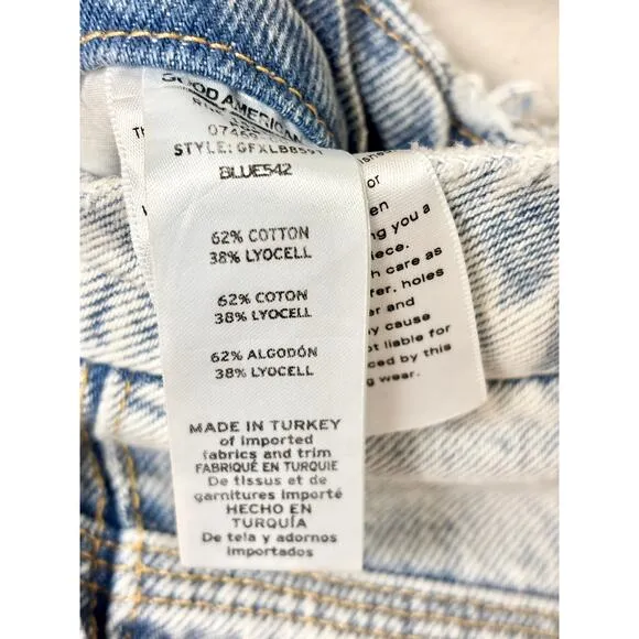 Good American Good 90's Ripped Knee Straight Jeans Blue542 Women's Size 2/26