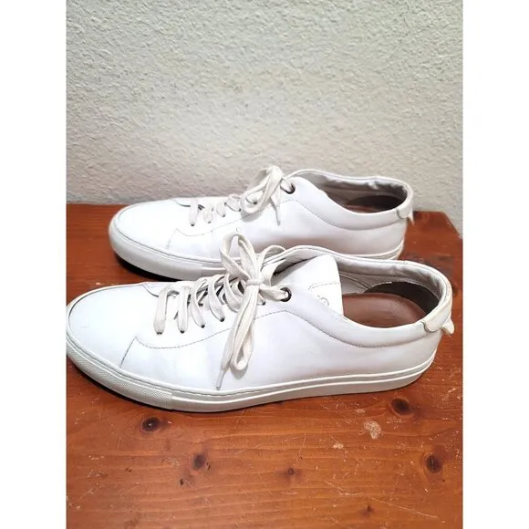 Goodman Brand White Leather Lace-Up Sneakers Size 9